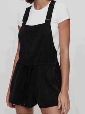 Aritzia Wilfred Free Black Beatriz Romper Overalls Shorts